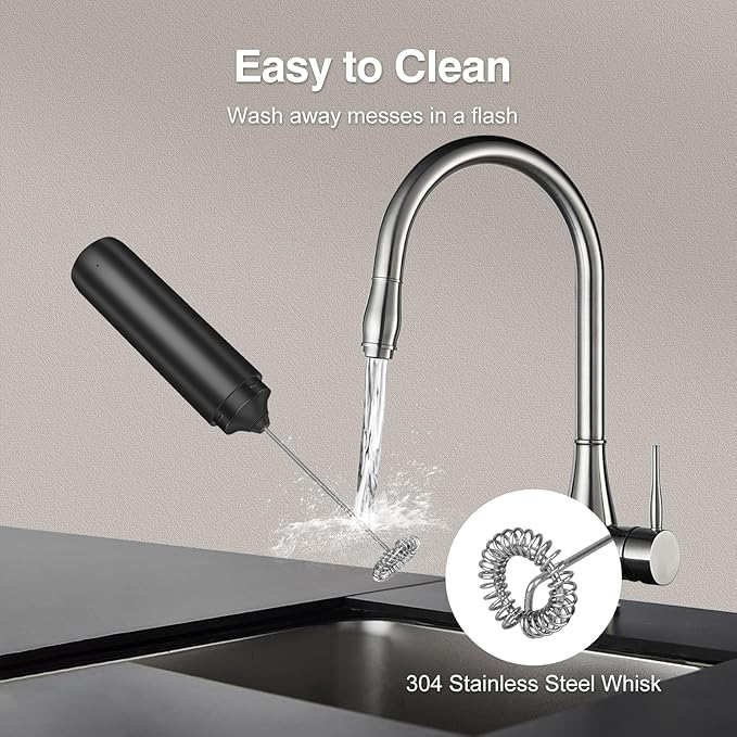 Ovetedot Milk Frother Handheld Rechargeable, Frother Wand with Storage Cover, Drink Mixer and Foamer for Coffee, Electric Whisk for Latte, Cappuccino, Matcha, Hot Chocolate, Protein Powder