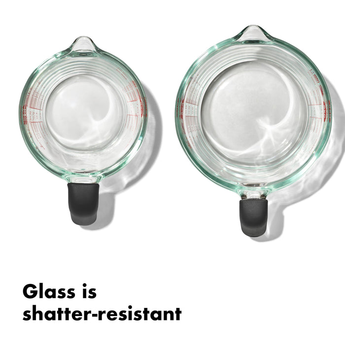 OXO Good Grips Glass Measuring Cup Set, 2 Cup & 4 Cup with Non-Slip Handle