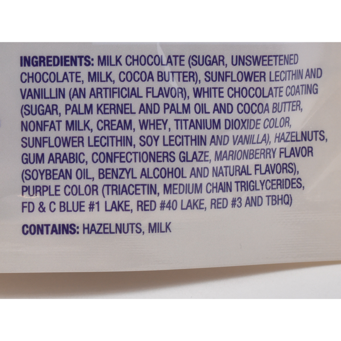 Pacific Hazelnut Farms Marionberry Chocolate Hazelnuts Ingredients List