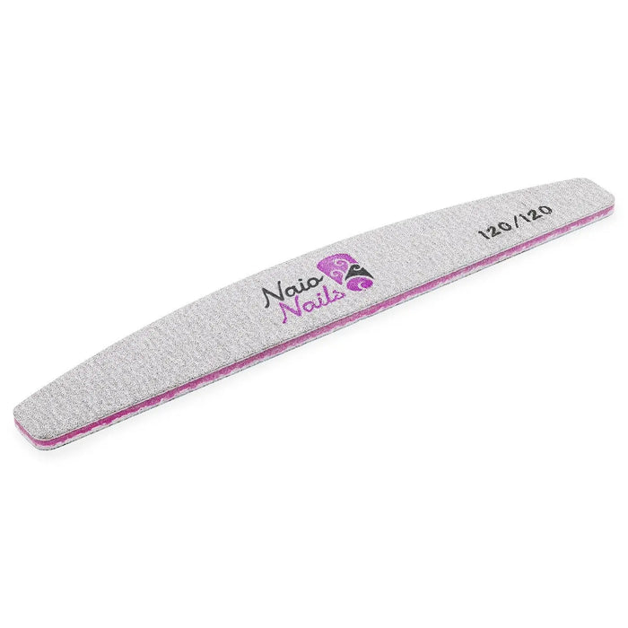 Pack of 4 Mixed - Zebra Grey Half Moon 80, 120, 180, 240 Grit Nail Files   Naio Nails