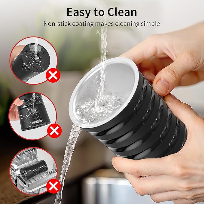Paris Rhône Milk Frother, 4-in-1 Milk Steamer and Frother, Hot & Cold Foam Milk Warmer with Temperature Control, Auto Shut-Off Frothers for Coffee, Latte, Cappuccino, Macchiato