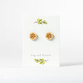 Paw Print Wood Stud Earrings