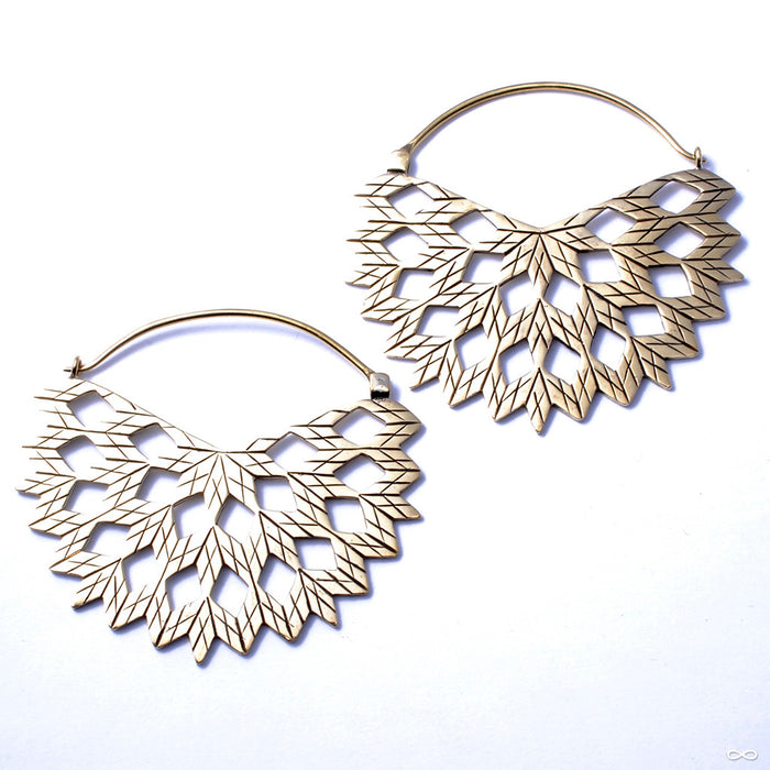 Peacock Hoops from Diablo Organics in Brass