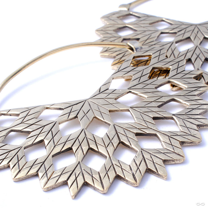 Peacock Hoops from Diablo Organics in Brass