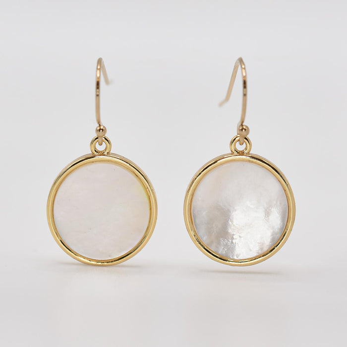 Pearl Disk Dangle Earrings