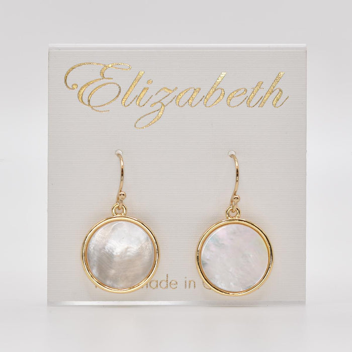 Pearl Disk Dangle Earrings