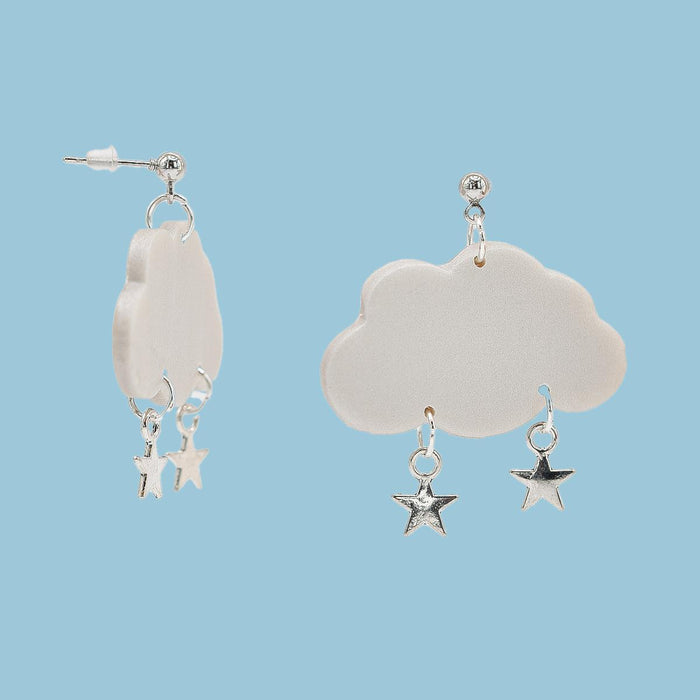 Pearlescent Cloud with Stars Earrings
