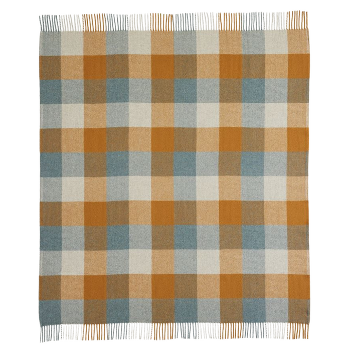 Pendleton Eco-Wise Shale/Copper Fringe Washable Wool Blanket, Throw