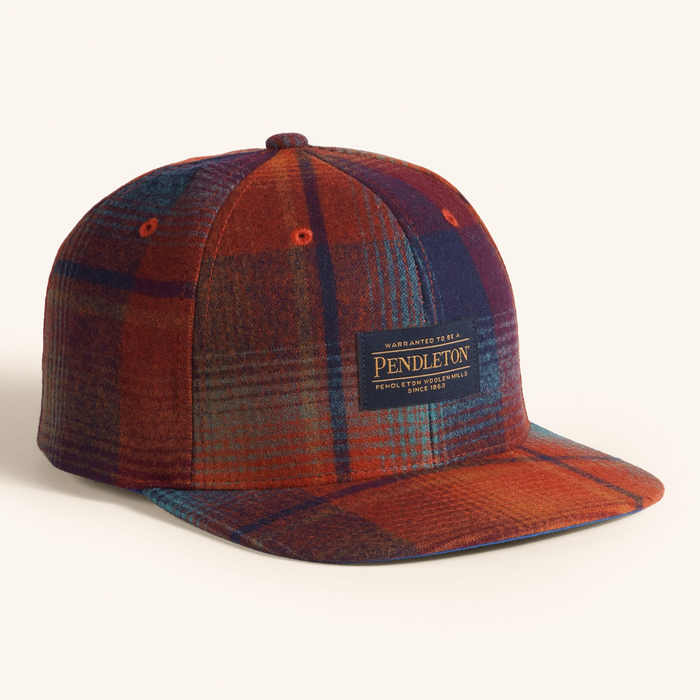Pendleton Maroon/Teal Flat Brim Wool Hat