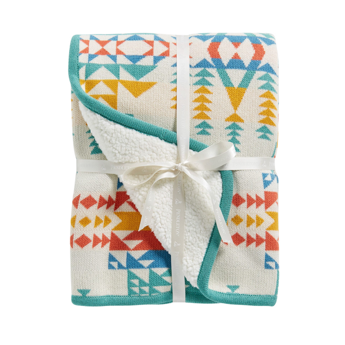 Pendleton Pilot Rock Ivory Sherpa Stroller Blanket