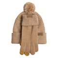 Pendleton Tan Knit Beanie and Glove Set