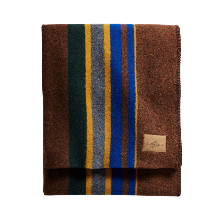 Pendleton Yakima Camp Tobacco Wool Blanket, Queen