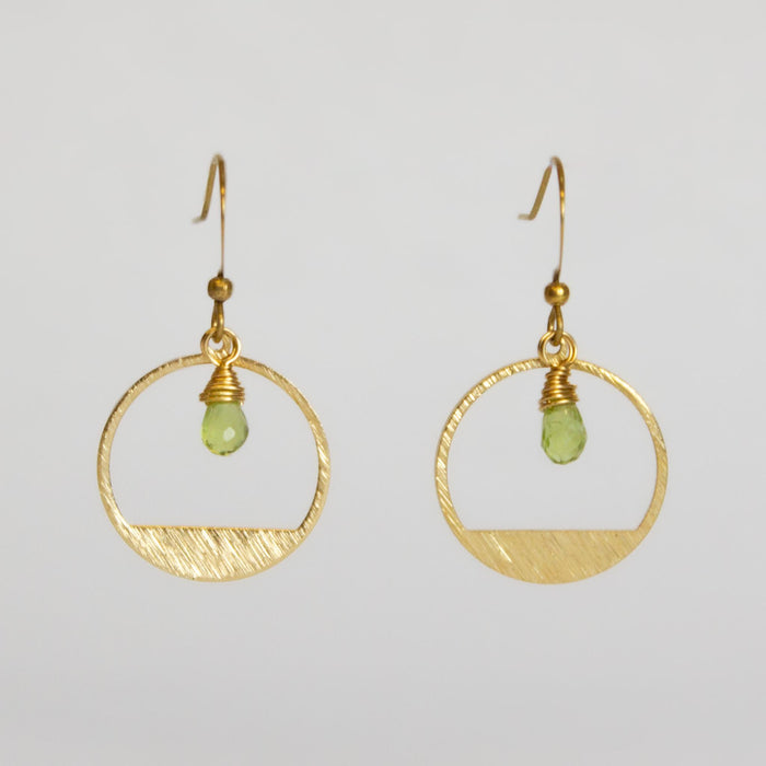 Peridot Halo Drops Earrings