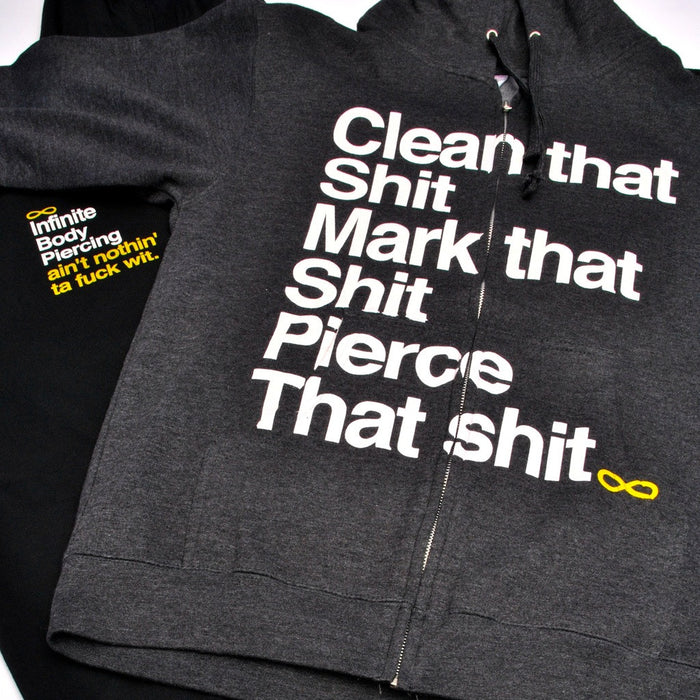 "Pierce that Shit" Infinite Body Piercing black Hoodie
