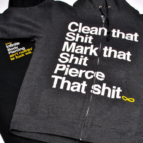 "Pierce that Shit" Infinite Body Piercing black Hoodie