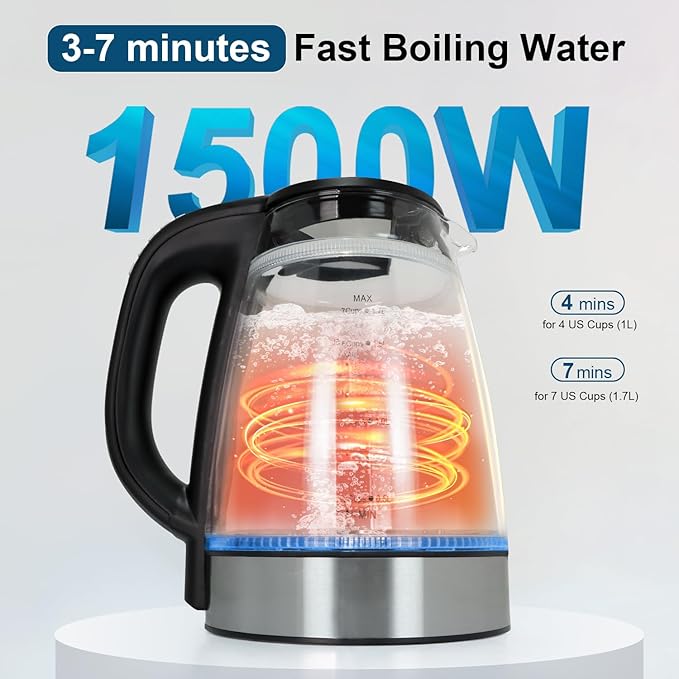 Plaman Cool Touch Electric Kettle with 6 Temp Presets for Tea/Coffee