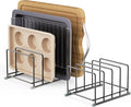 PLUVON Cutting Board Organizer-1.6in Wide Kitchen Cutting Board Holder Stand for Pan,Baking Sheets,Cookie Sheets with 4 Slots,Baking Sheet Oragnizer(2PC-Medium)