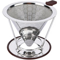 Pour Over Coffee Dripper, Reusable Stainless Steel Coffee Filter with 800-Mesh Double-Layer Cone, Paperless Single Cup Coffee Maker for Mugs, Travel and Camping