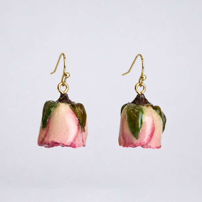 Preserved Rose Bud Earrings