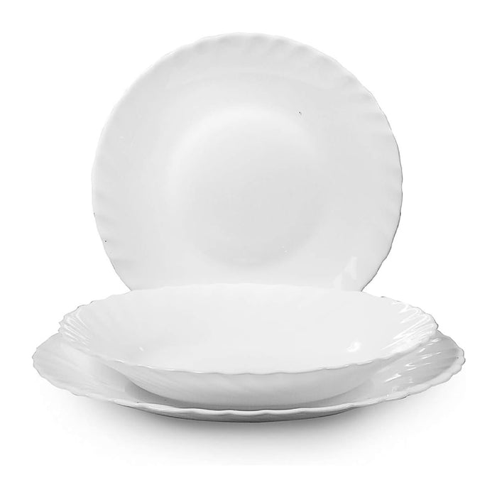 Prima Servizio Piatti 18 Pz In Vetro Opale Bianco