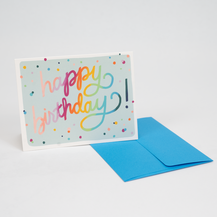Prismatic Script Birthday Card
