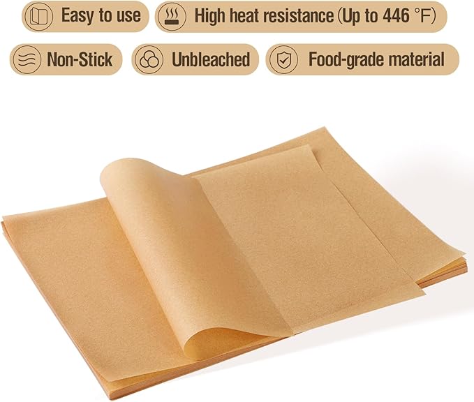 Putmhim 200 Pcs 9x13 Inches Unbleached Parchment Paper