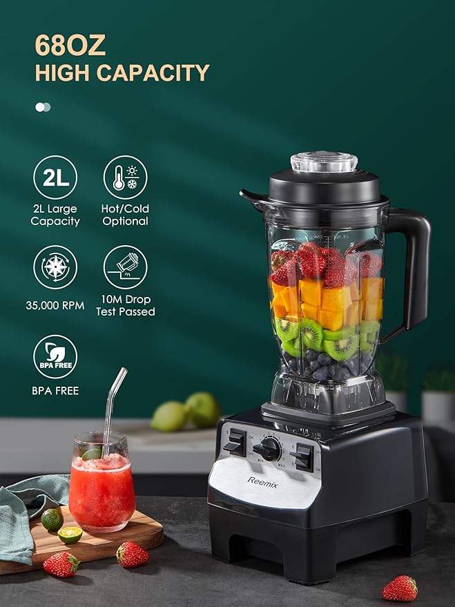 Reemix Counter Blender Smoothie Maker, Professional High Speed Blenders