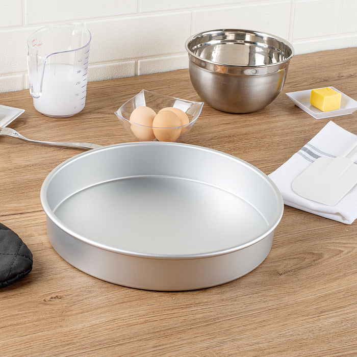 Restaurantware-Met Lux 11 x 2 Inch Straight-Sided Baking Tin, 1 Round Cake Pan - Oven-Ready, Freezable, Anodized Aluminum Round Baking Pan, Greaseproof, For Layer Birthday Cake