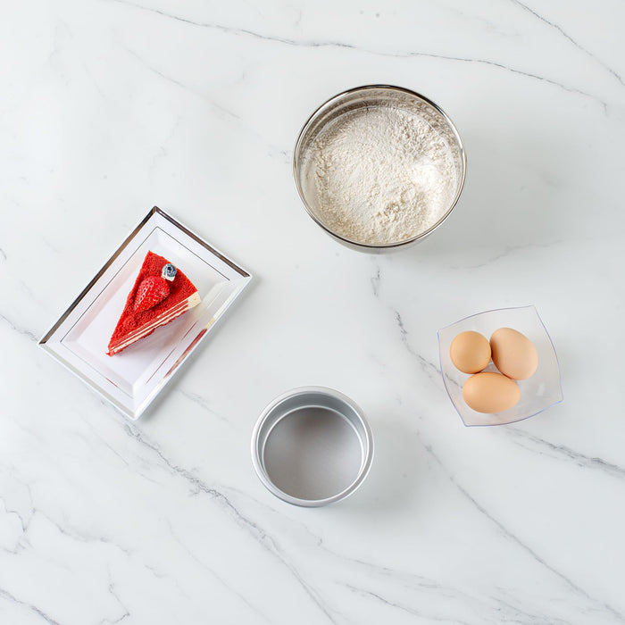 Restaurantware-Met Lux 4 x 2 Inch Straight-Sided Baking Tin, 1 Round Cake Pan - Oven-Ready, Freezable, Anodized Aluminum Round Baking Pan, Greaseproof, For Layer Birthday Cake