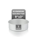 Restaurantware-Met Lux 9 x 3 Inch Straight-Sided Baking Tin, 1 Round Cake Pan - Oven-Ready, Freezable, Anodized Aluminum Round Baking Pan, Greaseproof, For Layer Birthday Cake