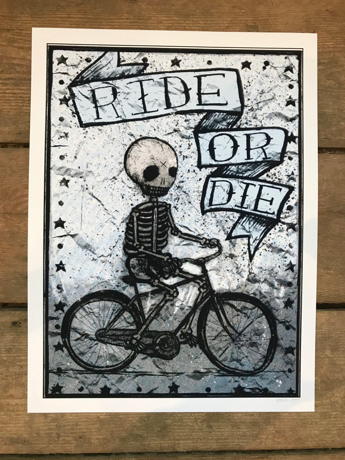 Ride or Die Biker 12x16in Giclee Print by Kris Johnsen