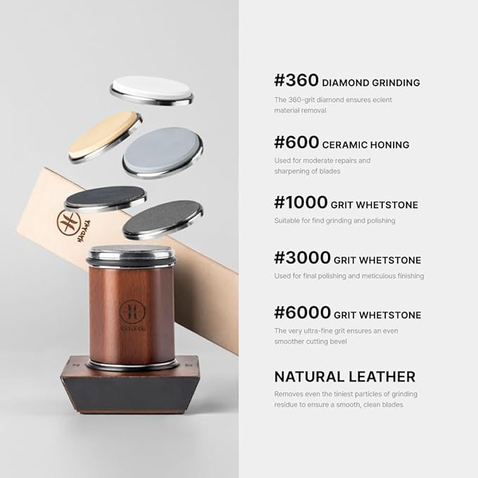 Rolling Knife Sharpener - EXTRA FINE Whetstone Knife Sharpener Roller - EASY TO USE - Rolling Sharpener for Knives with Magnetic Knife Holder - Knife Sharpening Kit knife sharpener stone