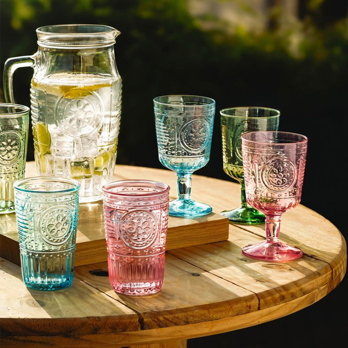 Romantic Pastel Green Bicchiere Cooler 47,5 in Set 4 Pz in Vetro Decorato