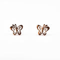 Rose Gold Butterfly Stud Earrings