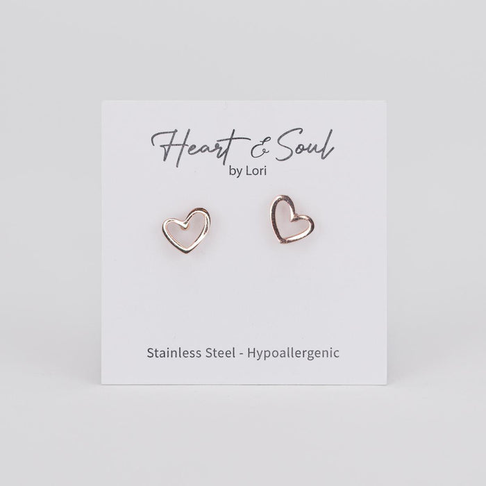 Rose Gold Heart Earrings