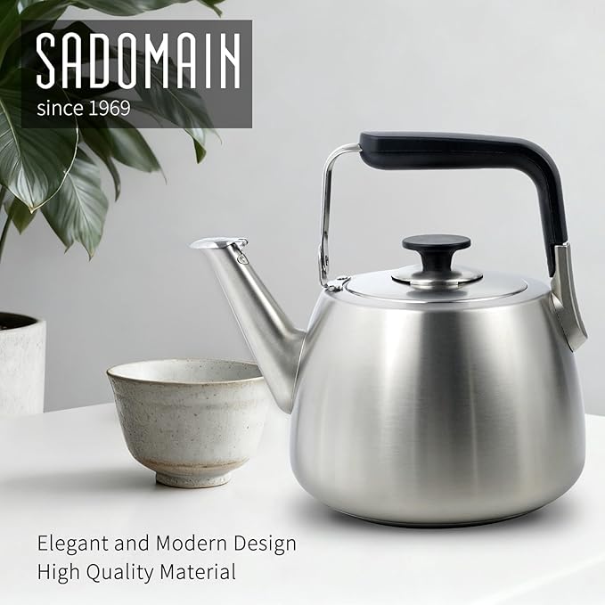 SADOMAIN Whistling Tea Kettle, 2.3QT Teapot for Stovetop Incl. Induction