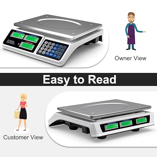 Safstar Electronic Price Computing Scale LCD Digital Commercial Food Meat Weighting Scale 66 Ib Capacity