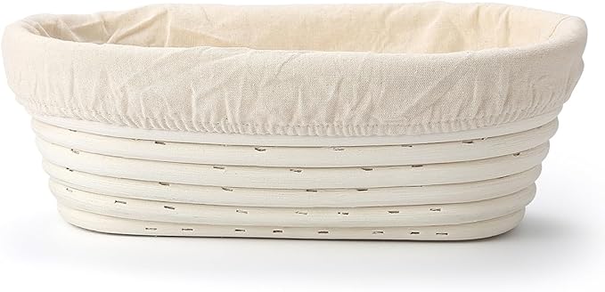 Saint Germain Bakery 10-Inch Oval Banneton Proofing Basket with Liner