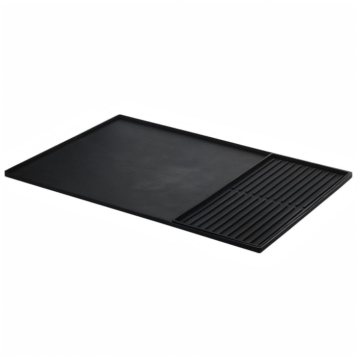Seoodn Silicone Coffee Mat, 24''x16' with Removable Dry Drying Pad - Fits Coffee Maker and Kitchen Station Mat Accessories, Under Dish Handle; black