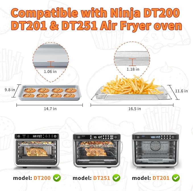 SHIKORI Non-Stick Ceramic Baking Sheet Set of 2 (Baking Sheet & Grill Net)