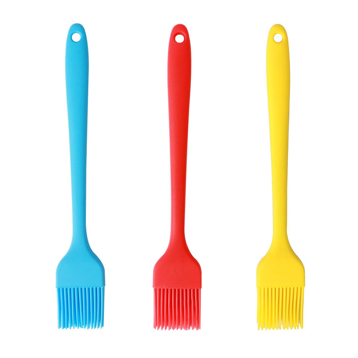 Silicone Basting Pastry Brush, Limso 3 PCS Heat Resistant Food Brush, Food Brush Suitable for BBQ Grill and Baking, Dishwasher Safe (3 Colors)