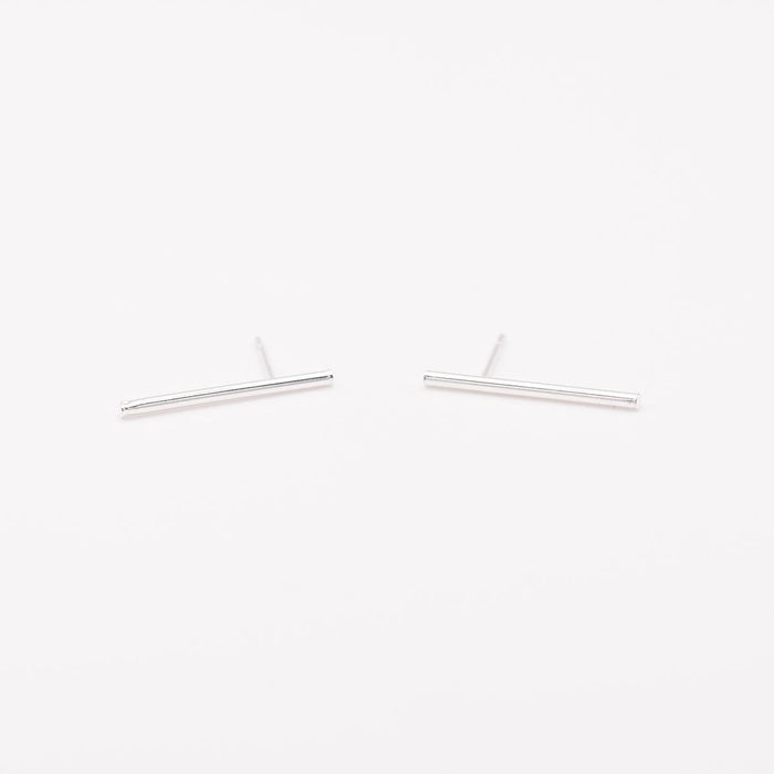Silver Bar Stud Earrings