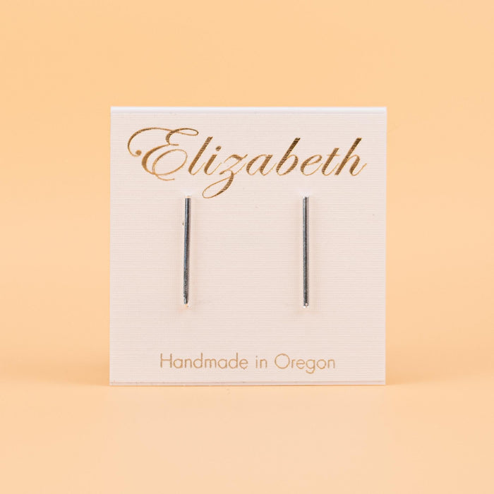 Silver Bar Stud Earrings