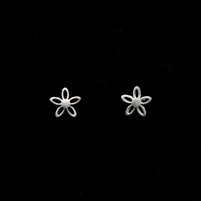 Silver Flower Stud Earrings