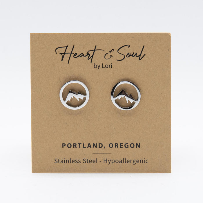 Silver Mountain Range Stud Earrings