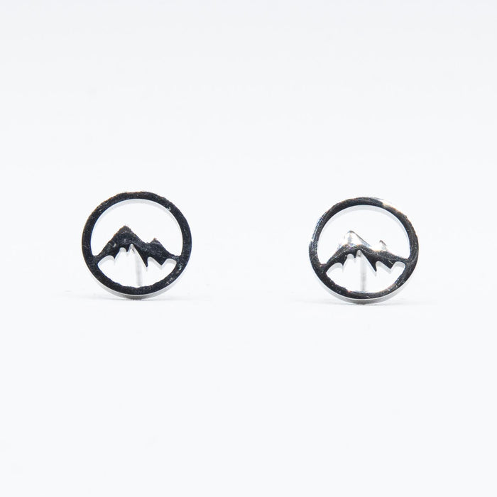 Silver Mountain Range Stud Earrings