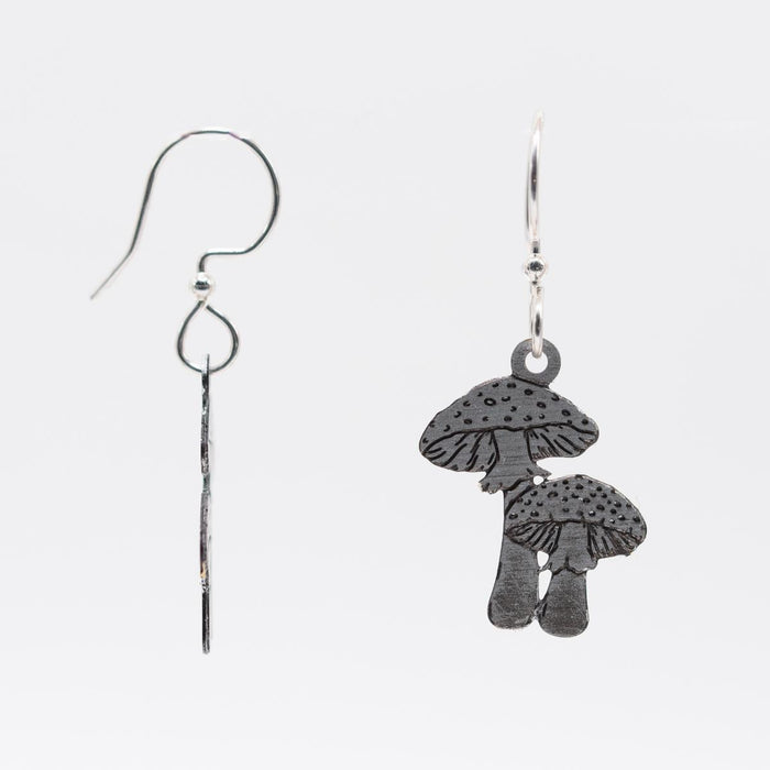 Silver Mushroom Duo Earrings