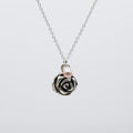 Silver Rose with Freshwater Pearl Necklace