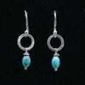 Silver Small Hoop Magnesite Dangle Earrings
