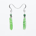 Silver Wrap Beach Glass Drop Earrings